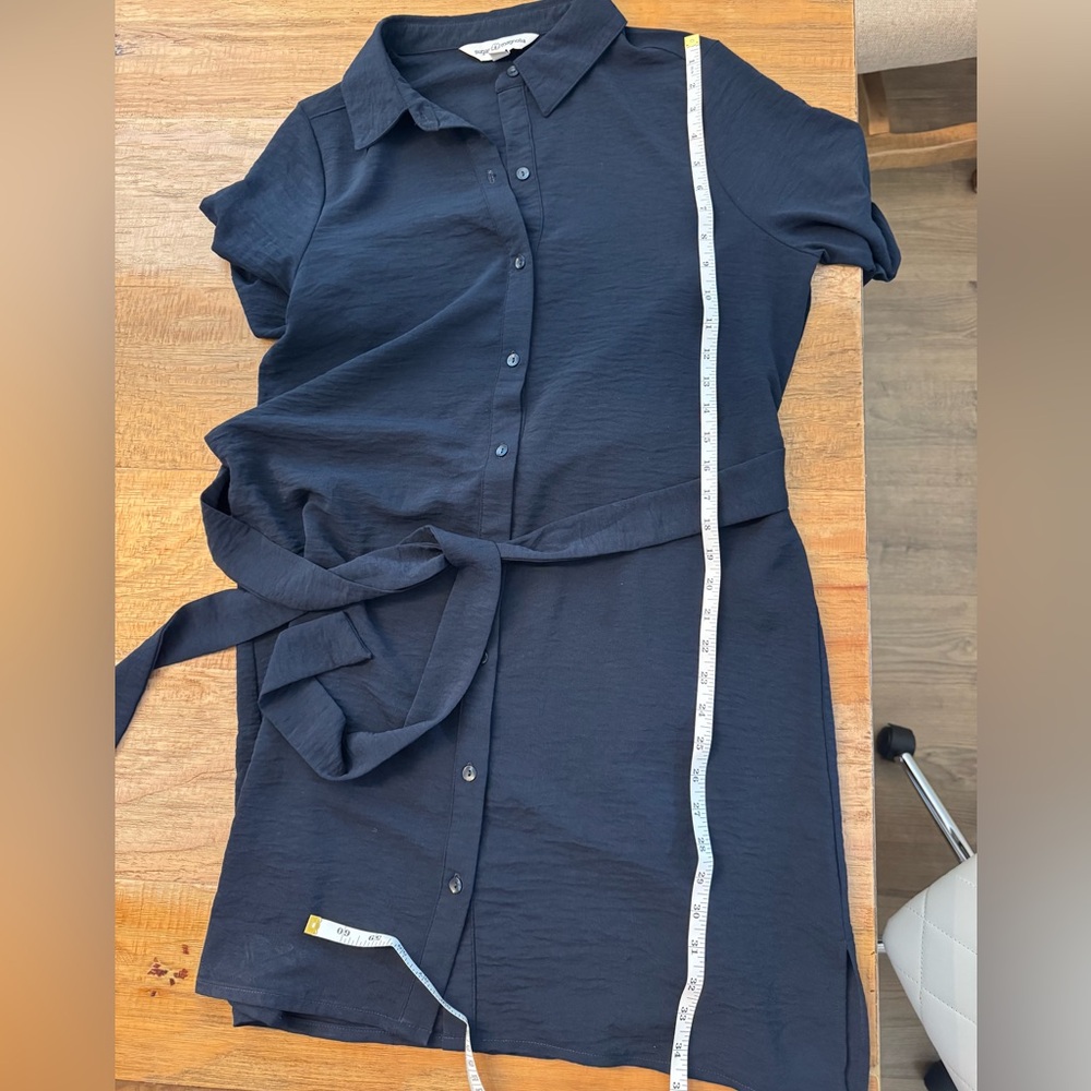 Magnolia Navy Blue size M Buttoned Shirt Dress with Notched Collar - Picture 7 of 7